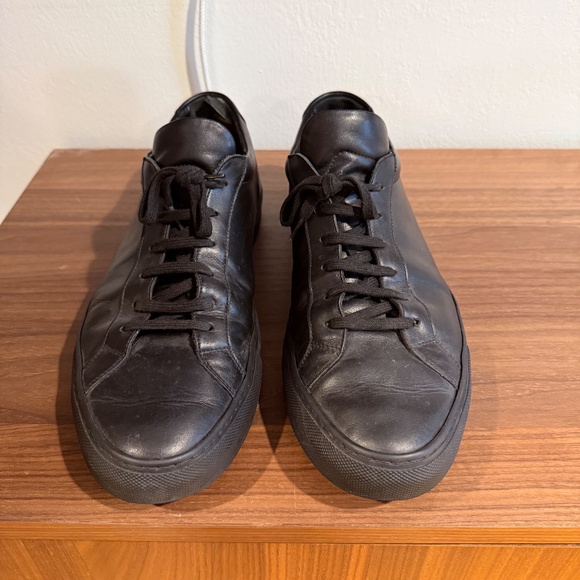 Common Projects Achilles Low – Black Leather Sneakers, Size 45 (US 12) - Picture 2 of 10